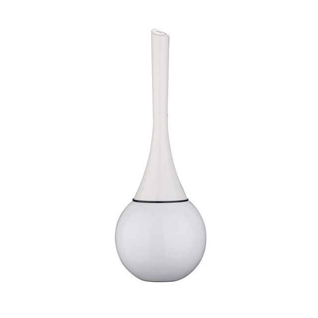 Modern Toilet Brush and Holder White Ceramic Bowl
