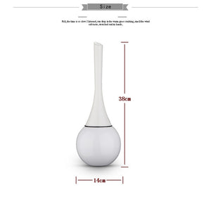 Modern Toilet Brush and Holder White Ceramic Bowl - Hansel & Gretel Home Decor