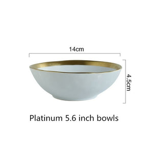 Golden European Ceramic Dinner Plate