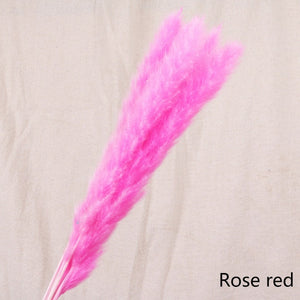 Rose Red Artificial Plant Natural Dried Pampas Grass - Hansel & Gretel Home Decor