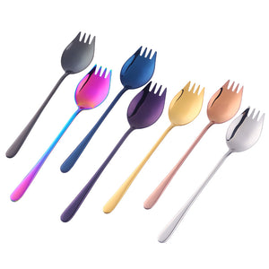 Stainless Steel  Purple Spoon Fork Long Handle