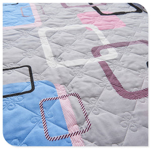 Geometric Summer Washed Quilt Bed Cover