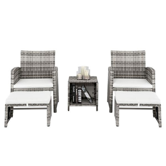 Gray Modern 5-Piece Garden Furniture Set