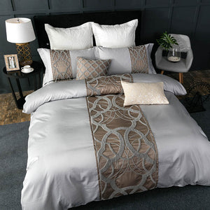 Egyptian Cotton Grey White Duvet Bed Linen