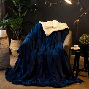 Polyester Cotton Dark Blue Blanket