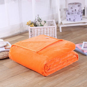 Fleece Plaid Orange Blanket