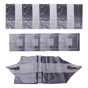 Modern Gray Flannel Diamond Table Runners with Tassels