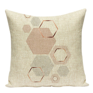Nordic Shades of Pink and Brown Decorative Pillow Case