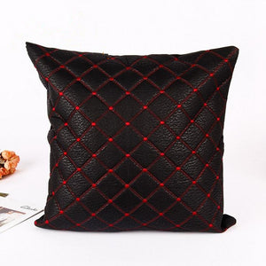 Vintage Black and Red Decorative Pillow Case