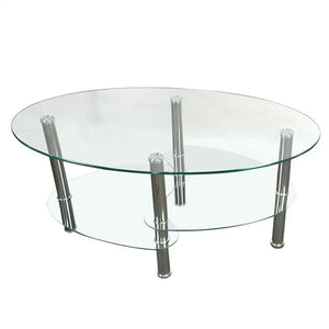 Black/Clear Modern Multi-Layered Coffee Table