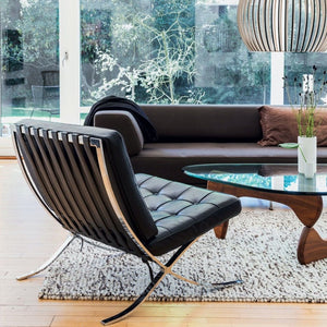 Black Modern Leather Lounge Chair