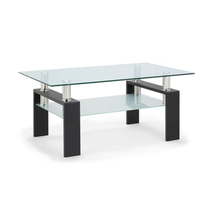 Black Modern Double Layer Coffee Table