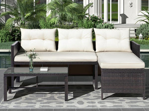 Black Modern 8-in-1 Rattan Garden Furniture Set