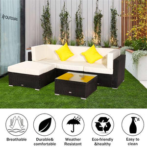 Black Modern Wicker Rattan Garden Furniture Set