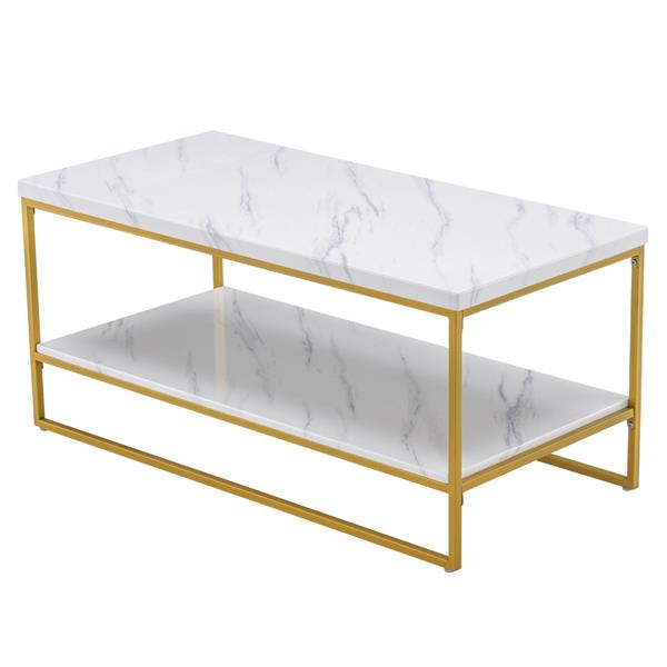 White Modern Double Layer Table
