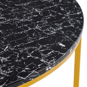 Black Modern Marble Round Coffee Table