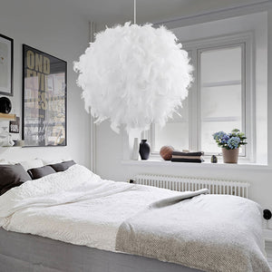 White Feather Pendant Hanging Lamp - Hansel & Gretel Home Decor