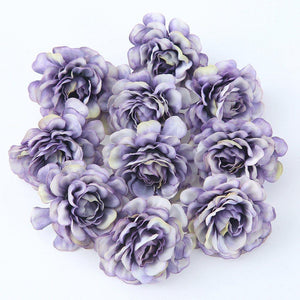 Purple Artificial Flowers Spring Rose Head - Hansel & Gretel Home Decor