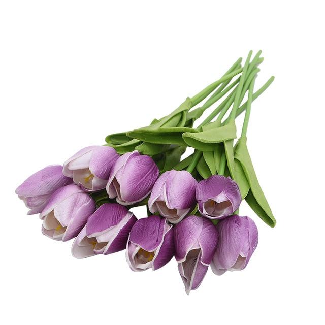 Purple Artificial Flowers Tulip Bouquet