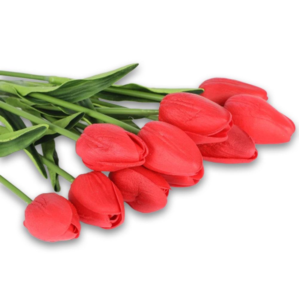 Red Artificial Flowers Tulip Bouquet - Hansel & Gretel Home Decor