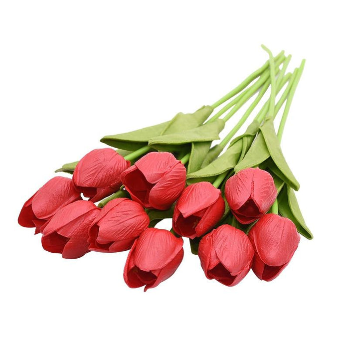Red Artificial Flowers Tulip Bouquet