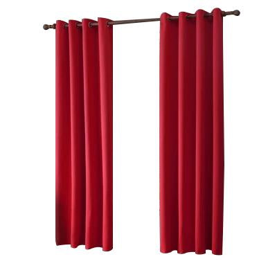 Red Cotton Polyester Living Room and Bedroom Curtains