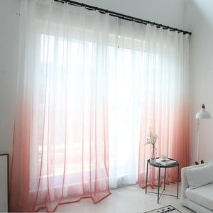 Red Sheer Polyester Living Room and Bedroom Curtains - Hansel & Gretel Home Decor