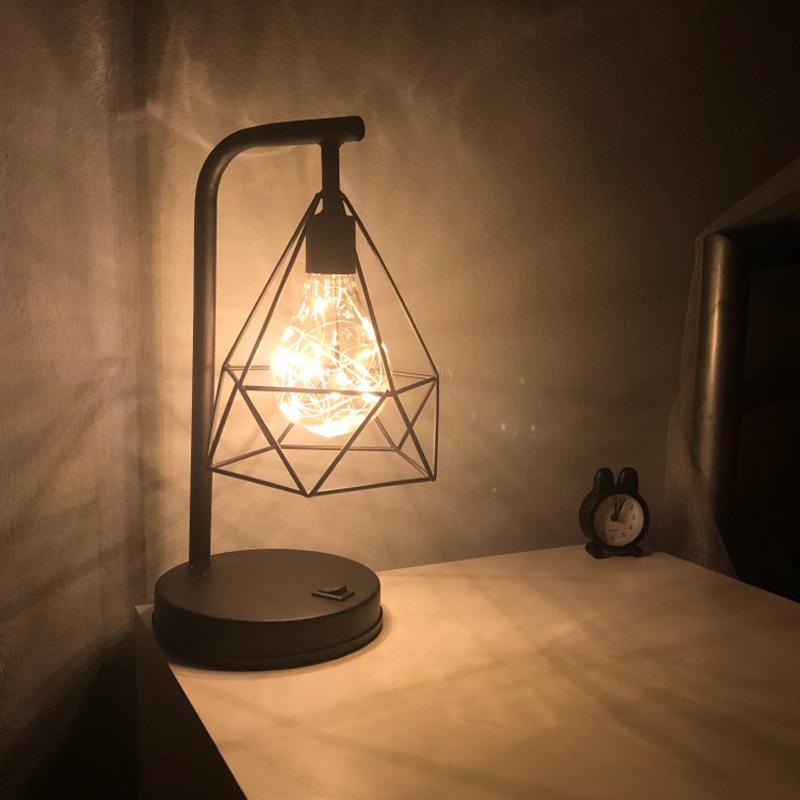 Retro Vintage Diamond Shaped Table Lamp - Hansel & Gretel Home Decor