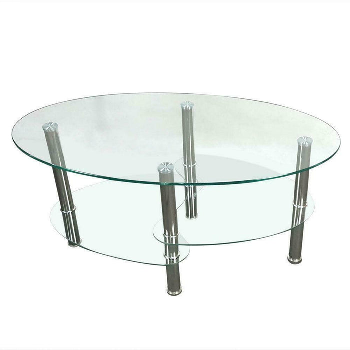 Seattle Oval Glass Living Room Table