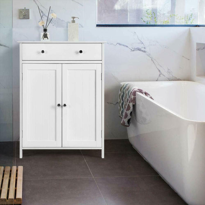 Wooden Bathroom Floor Cabinet Storage Chests of Drawers Home Furniture Organizer