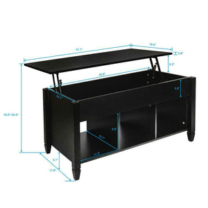 Lift Top Coffee Table Modern Furniture w/Hidden Storage Compartment & Shelf - Hansel & Gretel Home Decor