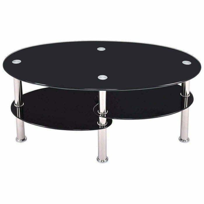 Toulouse Black Glass Living Room Table