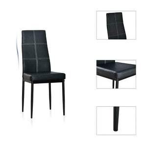 Natalia Black Leather Dining Chair - Hansel & Gretel Home Decor