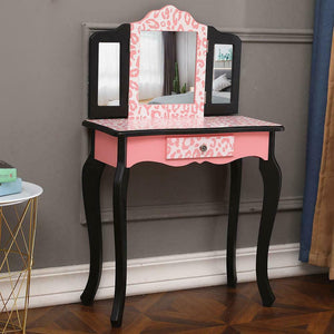 Texas Pink Kid's Vanity Table Set - Hansel & Gretel Home Decor