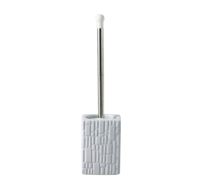 Modern Toilet Brush and Holder White Ceramic Base