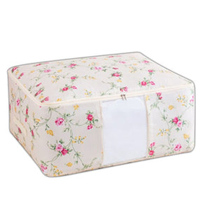 Square White Floral Storage Bag - Hansel & Gretel Home Decor
