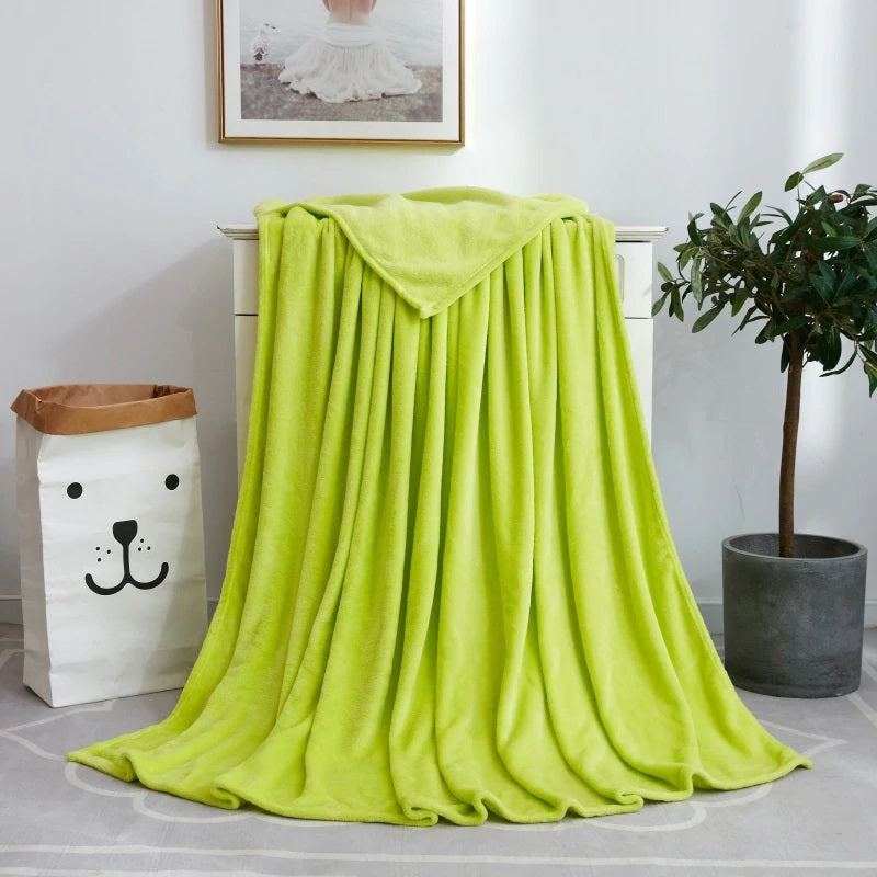 Plush Light Green Blanket - Hansel & Gretel Home Decor