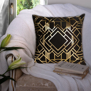 Elegant Black and Gold Decorative Pillow Covers - Hansel & Gretel Home Decor