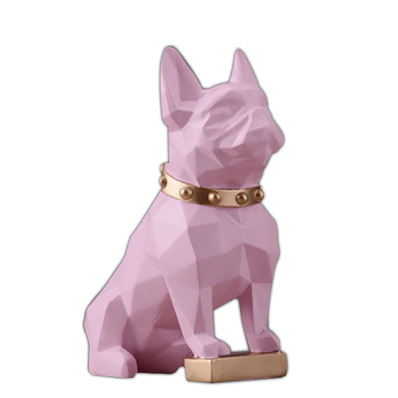 Decorative Ornamental Pink Small Dog Figurine Accessories