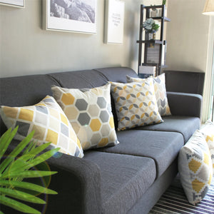 Contemporary Yellow and Gray Decorative Pillow Covers - Hansel & Gretel Home Decor