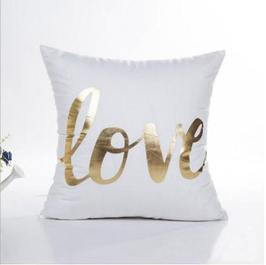 Stylish White and Gold Decorative Pillow Case - Hansel & Gretel Home Decor