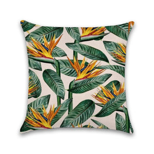Tropical Green and Orange Decorative Pillow Case - Hansel & Gretel Home Decor