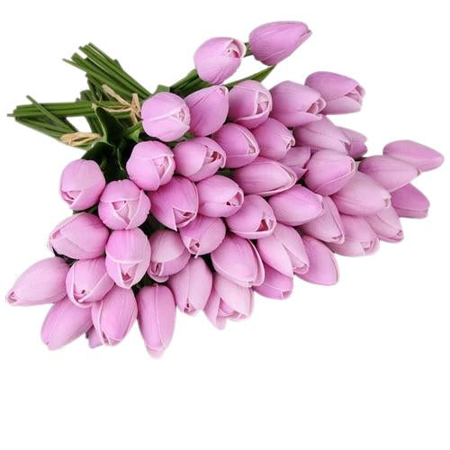 Violet Artificial Flowers Tulip Bouquet - Hansel & Gretel Home Decor