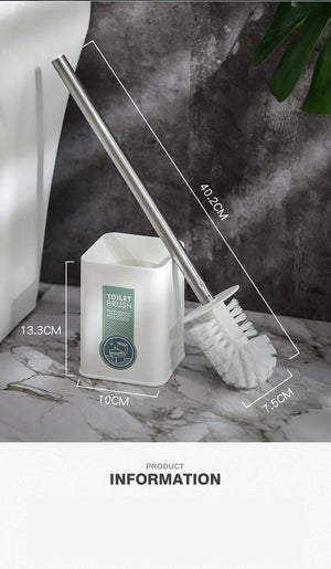 Wall mounted Stainless Steel White Toilet Brush Holder - Hansel & Gretel Home Decor