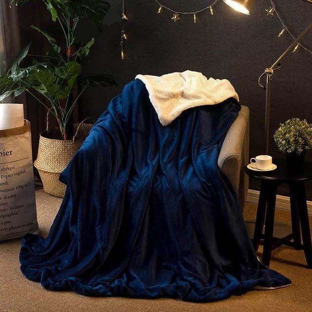 Warm Polyester Blue Throw - Hansel & Gretel Home Decor