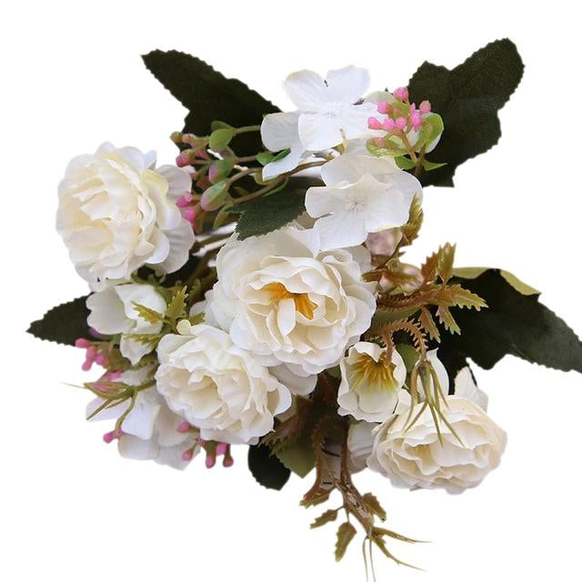 White Artificial Flowers Peony Bouquet