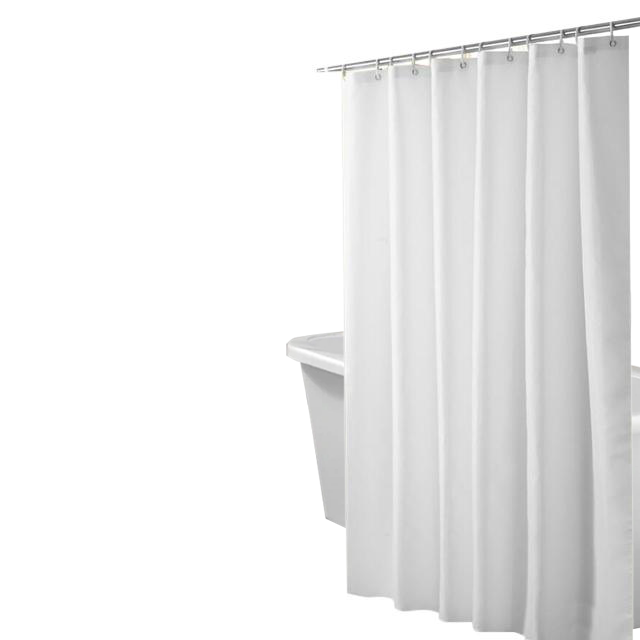 White Polyester Bathroom Curtains