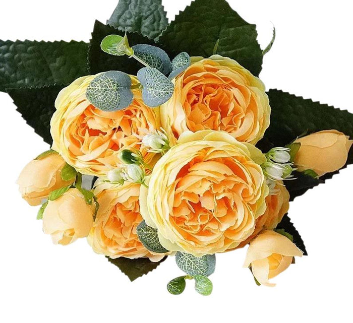 Yellow Artificial Flowers Peony Bouquet